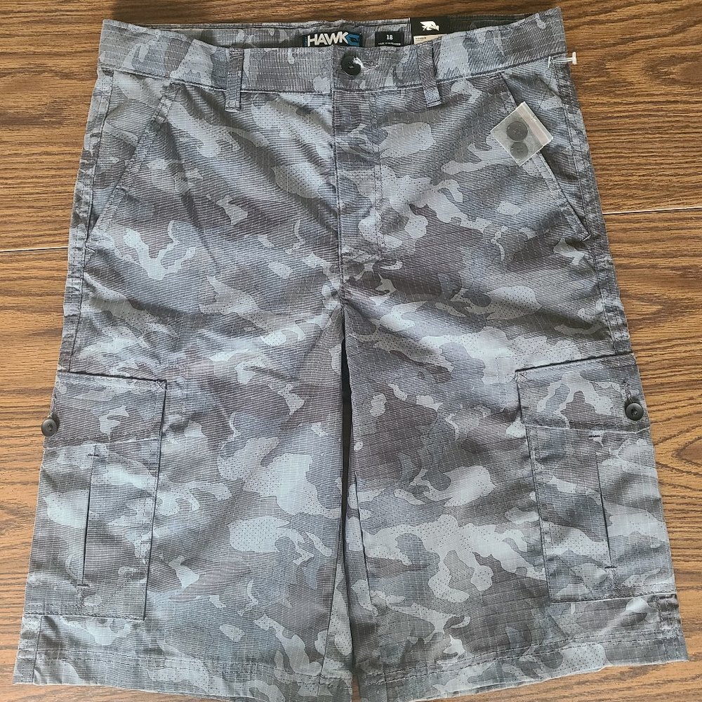 Boys Tony Hawk Gray Camo Shorts